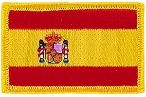AKACHAFACTORY Patch écusson brodé drapeau espagne espagnol flag thermocollant blason insigne