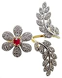 NNITS Two Finger free size American Diamond Gold polished ring for women and girls RS.125 (84.00% Off) - Amazon