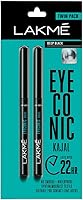 Lakme Eyeconic Kajal Twin Pack, Black, 0.35g with 0.35g