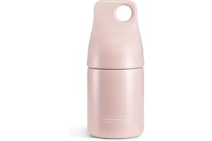 Miquelrius - Bottiglia isotermica, Misura Ø70 x 155 mm, Capacità 200 ml, Chiusura ermetica a vite, Anello per appendere, Bottiglia in acciaio inox senza BPA, Colore Rosa