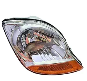 K D Halogen Headlight Assembly Without Adjustable Motor for Chevrolet Spark (Right/ Driver Side, Chrome)