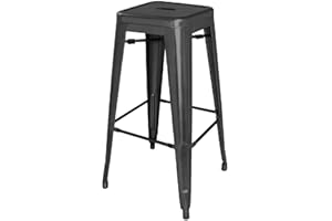 Bolero Bistrohocker, Stahl, 760 x 430 x 430 mm, Schwarz, 4 Stück