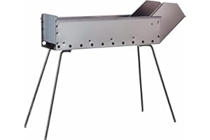 Mistermoby Fornacella Barbecue Canaletta per Arrosticini, Spiedini, Salsicce, Souvlaki, Kebab, pesce, pane - 40 CM con becco da 20 cm - Made in Italy - Artigianale e Compatta