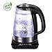 Produktbild Glas Wasserkocher mit Temperatureinstellung Elektrischer Wasserkessel Teekocher Teekessel Kettle Kabellos LED-Beleuchtung Temperatureinstellung (1,7 Liter, 2200 Watt )