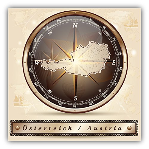 Preisvergleich Produktbild Austria Map Compass Auto-Dekor-Vinylaufkleber 12 X 12 cm