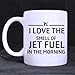 Produktbild RW Jet Drivers Gifts Humorous Saying I Love The Smell of Jet Fuel In The Morning Tea/Coffee/Wine Cup 100% Ceramic 11-Ounce White Mug