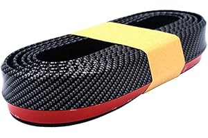 UPOSAO Front Spoiler Lip 2.5m Universal Front Lip Anti-Collision Rubber Strip Bumper Lip Splitter Spoiler Protect Car Front Lip Shock Absorber for Car Truck SUV Car Carbon Fiber