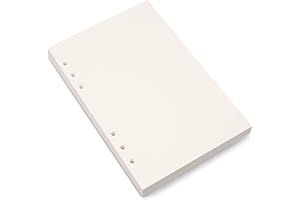 Bidponds A5 Blanko-Papier, Nachfüllpapier, 6-Fach Gelocht für Planer, Notizen, 80 Blatt/160 Seiten, 14 x 21 cm, Beige (1)