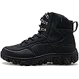 Combat Boots Men, Military Tactical Boots Safety Ankle Boots Durable Army Patrol Boots Outdoor Sports Hiking Boots High Top Breathable Work Boots,Black,46 EU