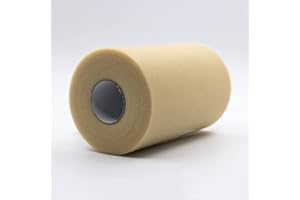 CAIIBTNTGB 91m x 15cm ! Tissu de bobine de rouleau de tulle pour les décorations d'artisanat Tutu Mariages Costumes Jupes Fêtes Cadeau Bow baby shower, Beaucoup de couleurs disponibles. (Beige)