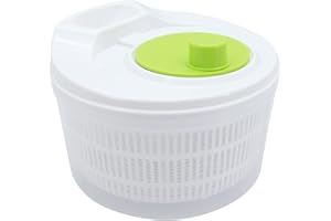Beowanzk Salad Spinner Small,Spinning Colander with Clear Serving Bowl,Lettuce Dryer Spinner,Fruit and Veg Wash Drainer,Vegetable Washer,23cm|9in Diam