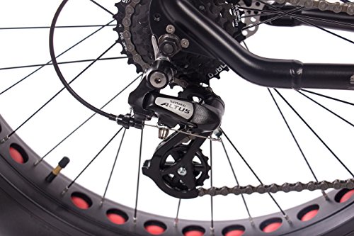 26″ Zoll FAT BIKE MOUNTAINBIKE FAHRRAD CHRISSON FAT ONE mit 24 Gang SHIMANO ALIVIO / ALTUS schwarz matt - 8