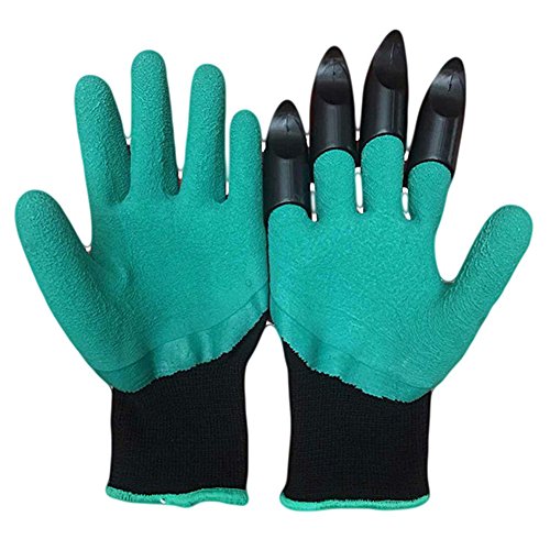 Gartenhandschuhe mit 4 Krallen für Graben & Pflanzen Pflanzen Thorn beständig, wasserfest Handschuhe (1 Paar) - 2