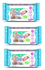 Wetty Premium Wet Wipes - Sea Breeze (80 + 80 + 80 Count)