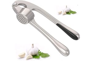 Youngland's Garlic Press, Garlic Crusher, Crush Garlic & Ginger with Ease (Peel On), Zinc Alloy Small Kitchen Utensils Gadgets, Super Easy to Clean (Dishwasher Safe), Rust-Proof