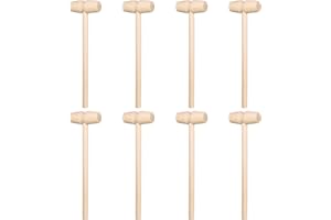 HOTMNTY Mini DIY Wooden Hammer, Crab Mallet Mashing Toy, Educational Tool for Boys, Girls, Children - 8 Pieces
