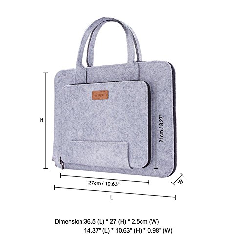 Laptoptasche 13 Zoll  Ropch Laptop H  lle Schutzh  lle f  r Laptop   Ultrabook   Notebook Computer   Tablet - Grau   Schwarz