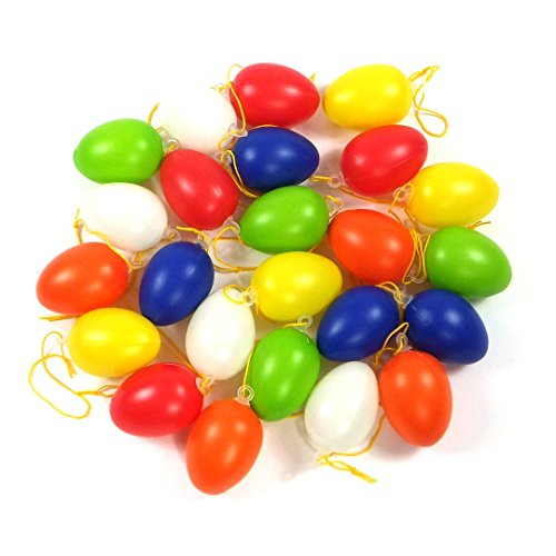 süße kleine Deko Eier Kunststoff Eier Ostern Osterdekoration Ostereier Dekoeier (OST-24er-Bunt-4cm) - 4