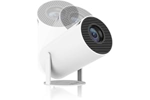 HIPPUS Mini Beamer 1080P Full HD 1080P 180°Dreh Portable Projector klein Videoprojektor Handy mit 2.4/5G WiFi Bluetooth 5.0 automatischer Keystone-Korrektur