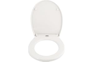 Spirella Oval Toilet Lid with Quick Release Function and Soft Close Mechanism Antibacterial Toilet Seat Made of Thermoplastic and Rustproof Stainless Steel Removable White