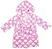 Girls Baby Heart Print Hooded Dressing Gown Luxury Bath Robe sizes from 6 to 24 Months