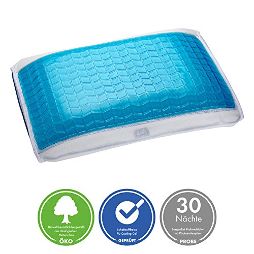 sofi Gelkissen Überzug | Cooling Effekt für jedes Kopfkissen | Mit innovativer Gel-Beschichtung | Kühlendes Gel-Pad wirkt druckentlastend | Für Seiten-, Rücken & Bauchschläfer | Maße: 60×40 cm - 2