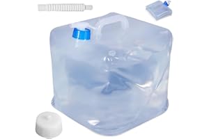 Asfrode Tanica per acqua da 15 l con rubinetto, pieghevole con rubinetto e maniglia, tanica pieghevole al 100% con rubinetto, tanica per acqua da campeggio, escursionismo