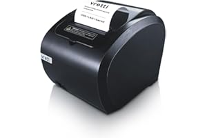 vretti Thermal Ticket Printer, Direct Thermal Printer with USB Serial LAN Port - Supermarket Kitchen POS Printer with ESC/POS Command Support