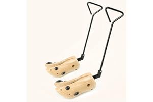 TMIL 2 Civières De Chaussures Réglables, Arbres À Chaussures en Bois Massif Durables, S'étire en Longueur Et en Largeur, Élargisseur De Chaussures pour Femmes Et Hommes,L