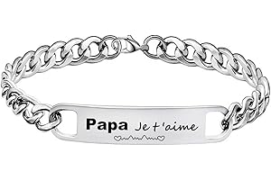 LUODAN Cadeau Homme Bracelet,Bracelet de Homme,Cadeau Papa Papy Tonton Frère Parrain Cadeaux d'anniversaire,Cadeau Noël pour Homme