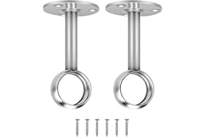 ZEACCT 2 Stück Edelstahl Rundrohr Halterung(25mm), Gardinenstangen Halterung Set Mit Schraube, Edelstahl Kleiderschrank Stangenhalter, Stangenhalterung, zum Aufhängen Kleiderstangen, Kleiderstangensteckdosen
