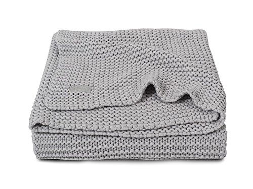 Jollein 516-511-65088 Baby Strickdecke Heavy Knit hellgrau 75x100 cm