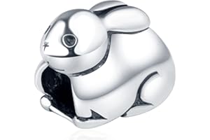 CRISNATA Animal Pets Charm-925 Sterling Silver Cute Rabbit, Night Owl Bird, Flying Pig, Myth Unicorn, Peace Bird Pigeon, Bear, Frog, Butterfly Beads, fits European Charms Bracelet, Gifts for Best Friend/Daughter/Mum/Girl