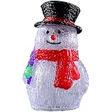 Muñeco de Nieve de Navidad Luces LED 17x14x28cm Decoracion Interior Exterior
