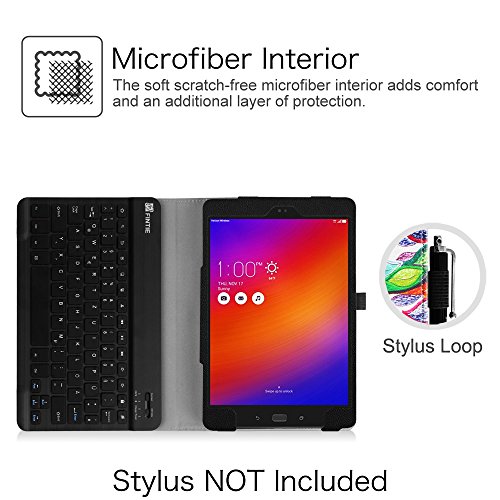 Fintie ASUS ZenPad 3S 10 Z500M Bluetooth Tastatur Hülle Keyboard Case – Ultradünn leicht SmartShell Ständer Schutzhülle mit magnetisch abnehmbar drahtloser Bluetooth Tastatur für Asus ZenPad 3S 10 Z500M 9,7 Zoll (2016 Modell) Tablet-PC, Liebesbaum - 2