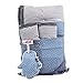 Minene UK Reversible Pushchair Liners and Strap Set (Black Strips with White Dots)