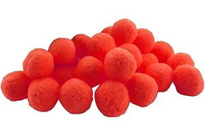 zalati Pompons 100 Stück kleine Kugeln Basteldekorationen DIY Zubehör für Kindergarten Schule Requisiten – rot