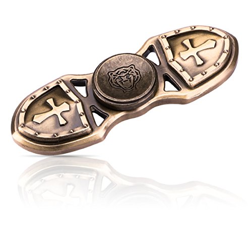 Fidget Spinner, Coolden Crusader Finger Spinner ToyEDC Spinner FocusFidget Toy High Speed Stainless Steel Bearing Hand Spinner for Stress Reliever Reducer Anxiety, ADHD and Killing Time (Gold)