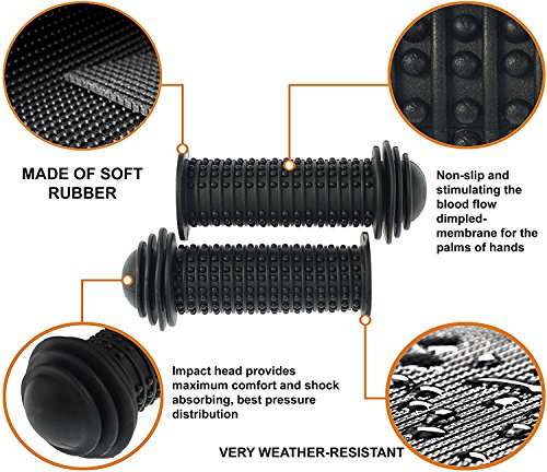 PROMETHEUS Kinderfahrradgriffe 1 Paar | Fahrradgriffe Lenkergriffe mit Sicherheitsende auch für Laufrad und Roller | Kindersicherheitsgriffe mit Sicherheitsprallkopf | Edition 2016 - 4
