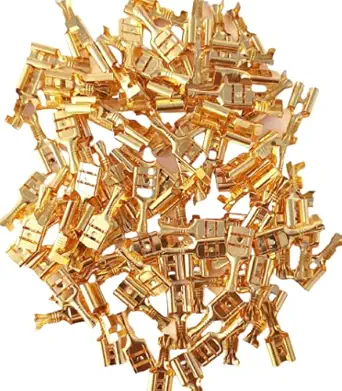 Aameria RO 500pcs 6mm Electrical (Lugs Thimmble pin) Wire Cable Thimble Lugs Crimp Terminal Female Spade Thimble for PCB, Automobiles, Bike, Speaker, RO Water Purifier, Appliances, AC Wire Connector