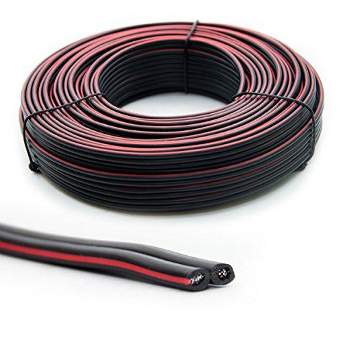 Transmedia - Cavo per altoparlanti, anima in CCA, 2 x 1,5 mm², bobina da 25 m, colore: Rosso/Nero