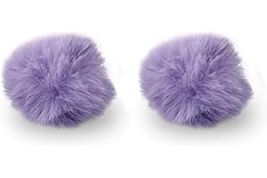 CAM2 Fur Windscreen for Microphone, Pack of 2 Fur Microphone Windscreen, Microphone Windscreen, Mini Wind Filter Pop Filter, Fur Lavalier Microphone (Purple)