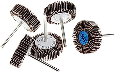 MuZuZi 5Pcs Polishing Sanding Disc Sandpaper Flap Wheel for Rotary Tools 3.17mm