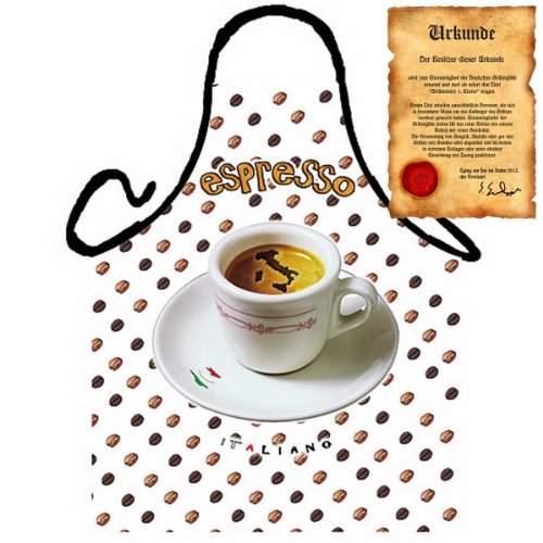 Preisvergleich Produktbild Kochschürze: Espresso für die neue Grillsaison diesen Sommer oder den nächsten Kochkurs mit GRATIS Urkunde