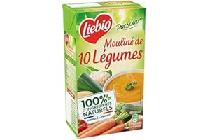 GÉNÉRIQUE LIEBIG - Le PurSoup Mouliné aux 10 Légumes Variés 1L - 1000g - La Savoureuse Soupe en Brique pour une Pause Gourmande - Le Lot De 4