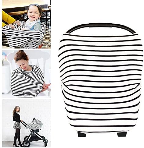 Neufashion Baby Car Seat Canopy Nursing Cover Scarf Baby Stroller Sunshade Multi Use Stretchy Cover for Breast Feeding Gift for Boys Girls