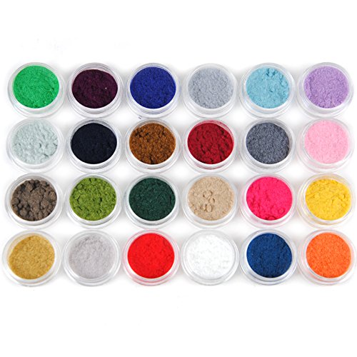 Fashion Gallery 24 Colors Velvet Flocking Powder Manicure Nail Art Set
