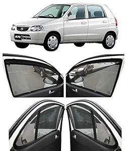 AUTOFACT Magnetic Window Sun Shades for Maruti Alto Old Model (2000 to 2014) -Set of 4 - with Zipper