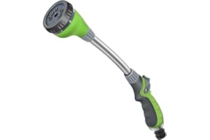 STYDDI Lawn Spray Lance with 8 Adjustable Spray Patterns, Garden Water Wand with Thumb Control On/Off Valve, Nozzle Sprayer for Watering Lawn, Shower Pets and Car Washing, 15 Inch Long
