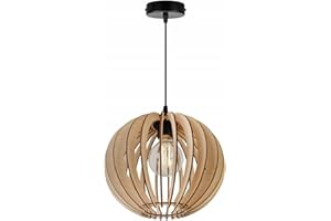 ‎LIGHT HOME LH Light-Home Timber Hängelampe aus Holz und Metall - Esstischlampe Industrial für Kuche und Esszimmer - Pendelleuchte über Esstisch Schwarz/Braun - Rustikal